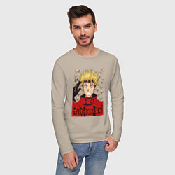Лонгслив хлопковый мужской Trigun - Vash, цвет: миндальный — фото 2