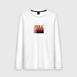 Лонгслив хлопковый мужской Винтажная мода 1984 года, цвет: белый