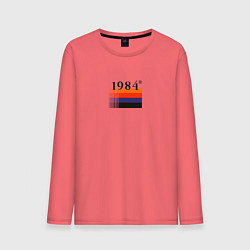 Лонгслив хлопковый мужской Винтажная мода 1984 года, цвет: коралловый