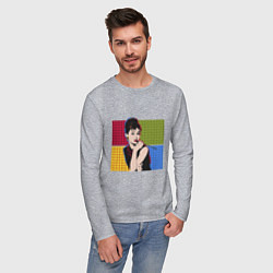 Лонгслив хлопковый мужской Audrey Hepburn, цвет: меланж — фото 2