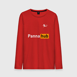 Лонгслив хлопковый мужской Уличный футбол - Panna Hub, цвет: красный