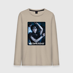 Лонгслив хлопковый мужской Wednesday pictures, цвет: миндальный