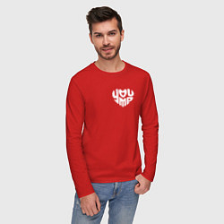 Лонгслив хлопковый мужской Heart love you me, цвет: красный — фото 2