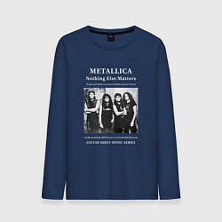 Лонгслив хлопковый мужской Metallica рок группа, цвет: тёмно-синий
