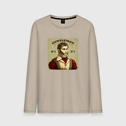 Лонгслив хлопковый мужской Джентльмен номер 1, цвет: миндальный