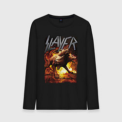 Лонгслив хлопковый мужской Slayer rock, цвет: черный