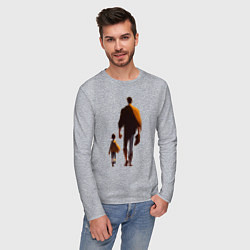 Лонгслив хлопковый мужской Отец и его сын, цвет: меланж — фото 2