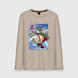 Мужской лонгслив Аниме девушка на скейтборде