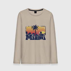 Лонгслив хлопковый мужской Beach of Miami, цвет: миндальный