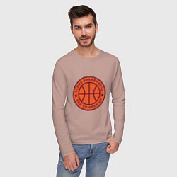 Лонгслив хлопковый мужской Love basketball, цвет: пыльно-розовый — фото 2