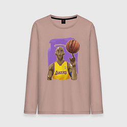 Лонгслив хлопковый мужской Kobe angel, цвет: пыльно-розовый