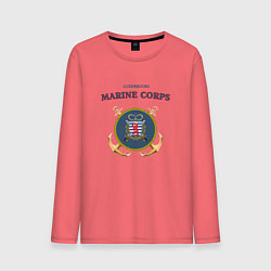 Лонгслив хлопковый мужской Корпус морской пехоты княжества Люксембург, цвет: коралловый