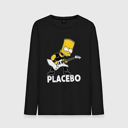 Лонгслив хлопковый мужской Placebo Барт Симпсон рокер, цвет: черный