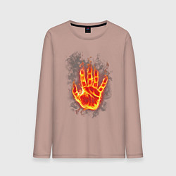 Мужской лонгслив Ладонь в пламени