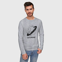 Лонгслив хлопковый мужской Котовселенная, цвет: меланж — фото 2