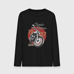 Мужской лонгслив Мотоцикл Ретро принт 1