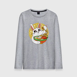 Мужской лонгслив The hare eats noodles