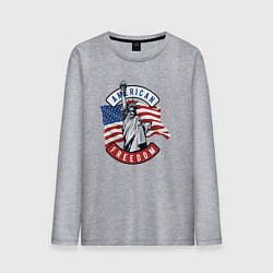 Лонгслив хлопковый мужской American freedom, цвет: меланж