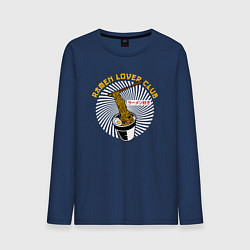 Лонгслив хлопковый мужской Клуб любителей рамэна, цвет: тёмно-синий