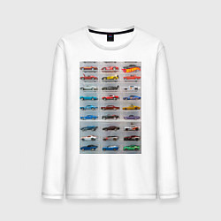 Лонгслив хлопковый мужской Hot Wheels - collection Автомобили на полке, цвет: белый