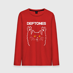 Лонгслив хлопковый мужской Deftones rock cat, цвет: красный