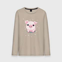 Лонгслив хлопковый мужской Пухляш, цвет: миндальный