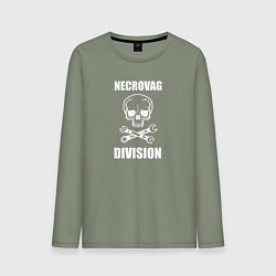 Лонгслив хлопковый мужской Necrovag white division, цвет: авокадо