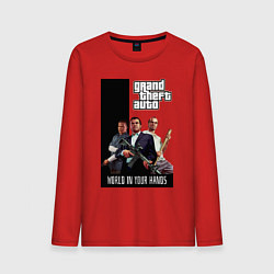 Лонгслив хлопковый мужской Майкл, Франклин, Тревор из GTA, цвет: красный