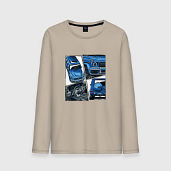 Лонгслив хлопковый мужской Mercedes-Benz G63 AMG Gelandewagen V1, цвет: миндальный