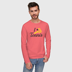 Лонгслив хлопковый мужской Love tennis, цвет: коралловый — фото 2
