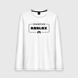 Лонгслив хлопковый мужской Roblox gaming champion: рамка с лого и джойстиком, цвет: белый