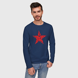 Лонгслив хлопковый мужской Star USSR, цвет: тёмно-синий — фото 2