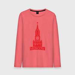 Лонгслив хлопковый мужской Kremlin Moscow, цвет: коралловый