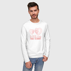 Лонгслив хлопковый мужской Love costs that to wait, цвет: белый — фото 2