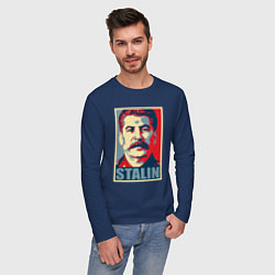 Лонгслив хлопковый мужской Stalin USSR, цвет: тёмно-синий — фото 2