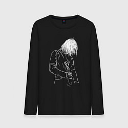 Лонгслив хлопковый мужской Kurt Cobain grunge, цвет: черный