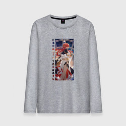 Лонгслив хлопковый мужской Улыбка Химеко, цвет: меланж