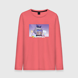 Лонгслив хлопковый мужской Милая Сильвер Вульф, цвет: коралловый