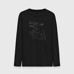 Лонгслив хлопковый мужской Glock - взрыв схема, цвет: черный