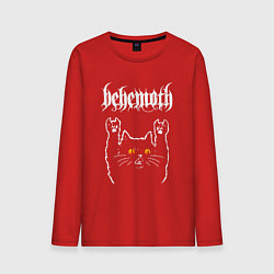 Лонгслив хлопковый мужской Behemoth rock cat, цвет: красный