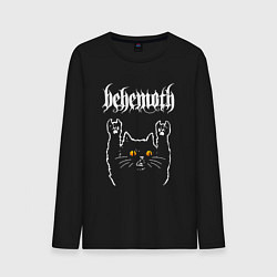 Лонгслив хлопковый мужской Behemoth rock cat, цвет: черный
