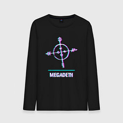 Лонгслив хлопковый мужской Megadeth glitch rock, цвет: черный