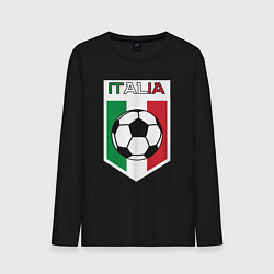 Лонгслив хлопковый мужской Футбол Италии, цвет: черный