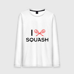 Лонгслив хлопковый мужской I Love Squash, цвет: белый