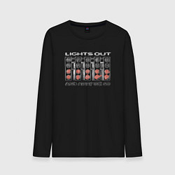 Лонгслив хлопковый мужской Lights out white, цвет: черный