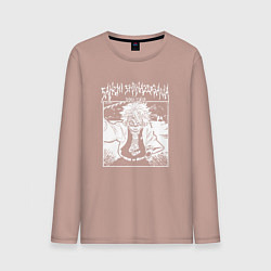 Лонгслив хлопковый мужской Санеми шинадзугава - столп ветра, цвет: пыльно-розовый