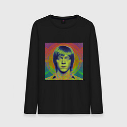 Лонгслив хлопковый мужской Brian Jones Digital Glitch Art, цвет: черный