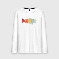 Лонгслив хлопковый мужской Color fish, цвет: белый