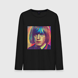 Лонгслив хлопковый мужской Brian Jones Glitch Art, цвет: черный