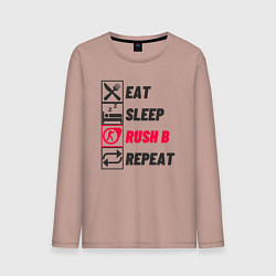 Мужской лонгслив Eat sleep rush b repeat